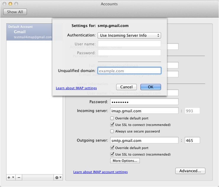 outgoing gmail server outlook for mac
